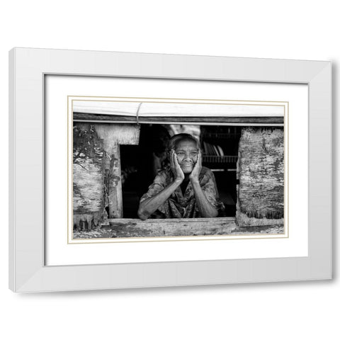 Boat Window White Modern Wood Framed Art Print with Double Matting by Long, Kieron