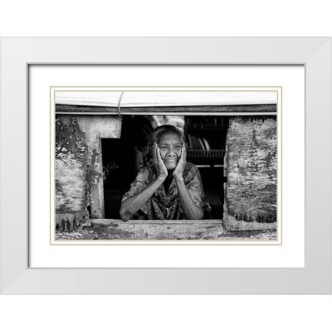 Boat Window White Modern Wood Framed Art Print with Double Matting by Long, Kieron