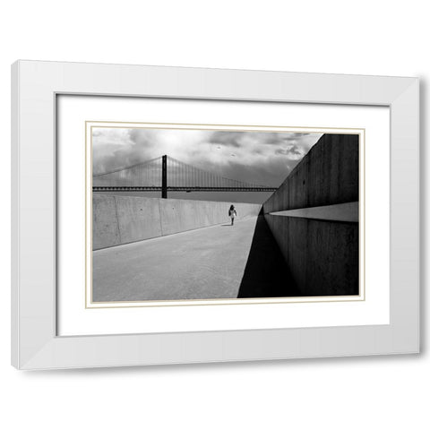 The Search White Modern Wood Framed Art Print with Double Matting by Pimenta, Jorge