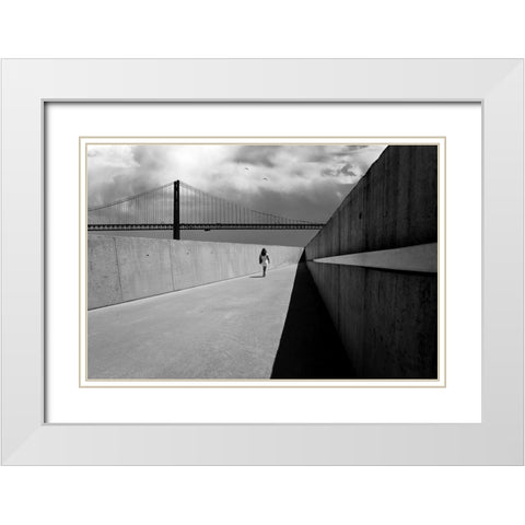 The Search White Modern Wood Framed Art Print with Double Matting by Pimenta, Jorge