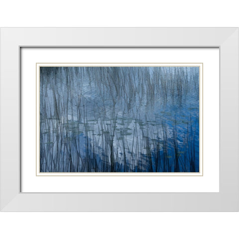 Abstract Riet White Modern Wood Framed Art Print with Double Matting by Bouhuijzen, Ina