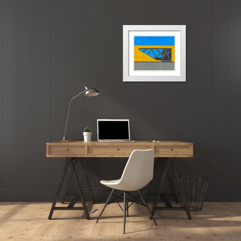 Facade - Hasharon White Modern Wood Framed Art Print with Double Matting by Orbach, Arnon