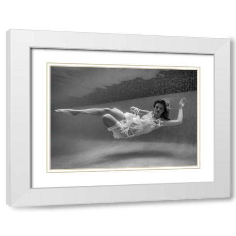 Suspended White Modern Wood Framed Art Print with Double Matting by Stampfli, Craig