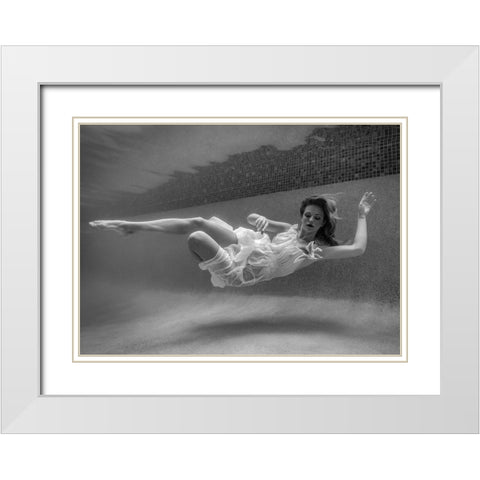 Suspended White Modern Wood Framed Art Print with Double Matting by Stampfli, Craig