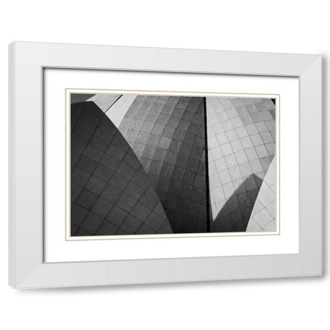 Lotus temple White Modern Wood Framed Art Print with Double Matting by Chawla, Shobhit