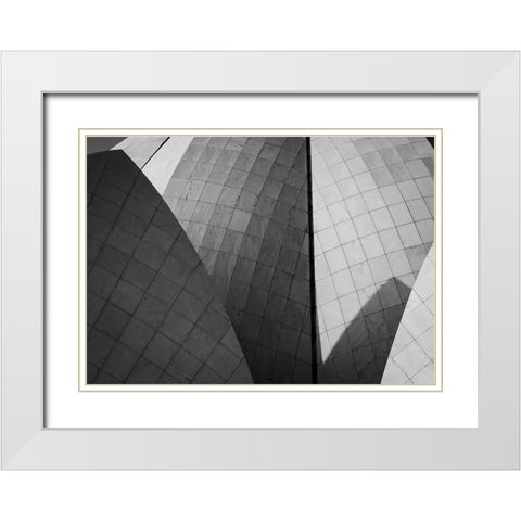 Lotus temple White Modern Wood Framed Art Print with Double Matting by Chawla, Shobhit