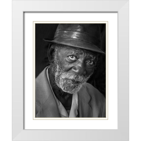 Mario White Modern Wood Framed Art Print with Double Matting by Creativeartsolution, Khoshro