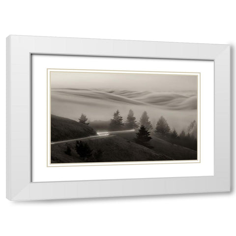 DrIVing With Fog White Modern Wood Framed Art Print with Double Matting by An, Anna