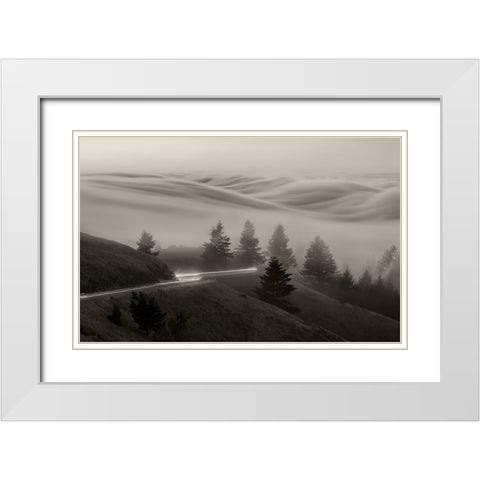 DrIVing With Fog White Modern Wood Framed Art Print with Double Matting by An, Anna