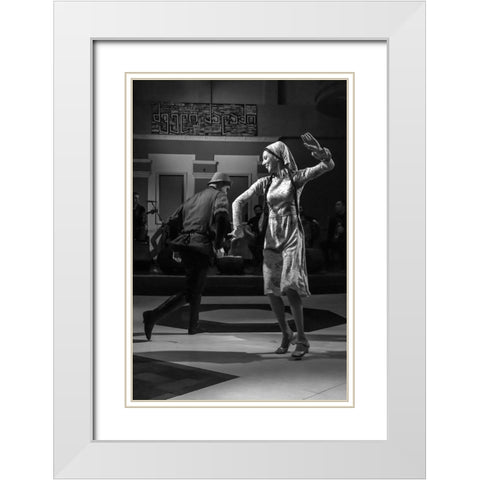 Untitled White Modern Wood Framed Art Print with Double Matting by Moazami, Homeira