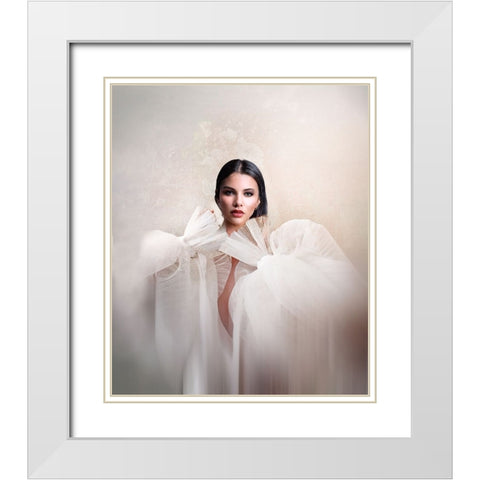 Fani White Modern Wood Framed Art Print with Double Matting by Punyet Miro, Carles