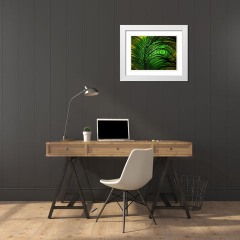 Feather Abstract White Modern Wood Framed Art Print with Double Matting by Lesica, Ivan