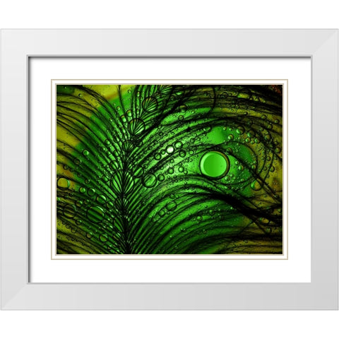 Feather Abstract White Modern Wood Framed Art Print with Double Matting by Lesica, Ivan