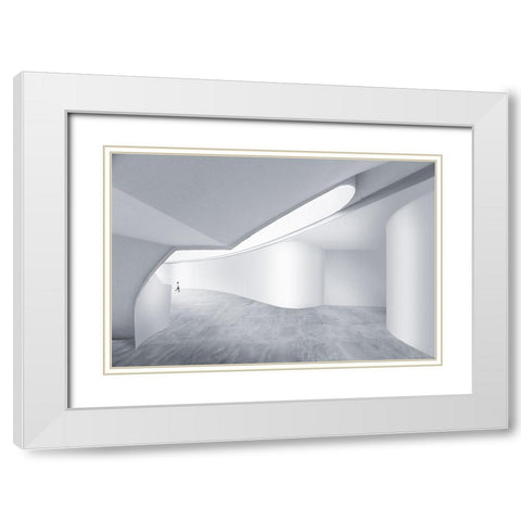 0Urban Space White Modern Wood Framed Art Print with Double Matting by Xibiaohuang