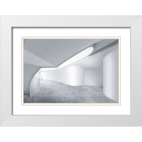 0Urban Space White Modern Wood Framed Art Print with Double Matting by Xibiaohuang