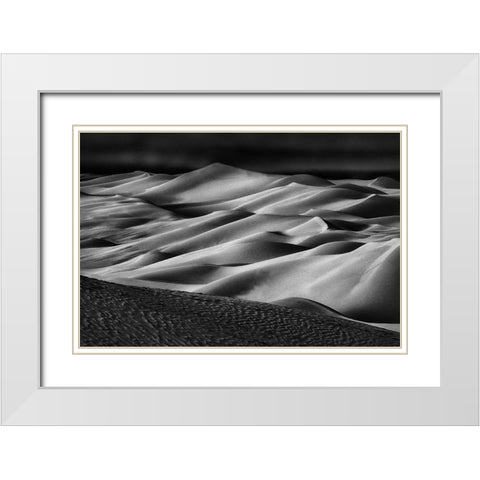 The Art Of Sand And Wind (2) White Modern Wood Framed Art Print with Double Matting by Qiu, Jenny