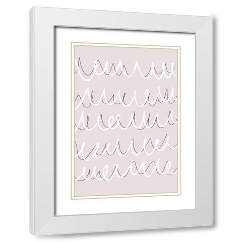 Irregular Scribbles White Modern Wood Framed Art Print with Double Matting by uplusmestudio