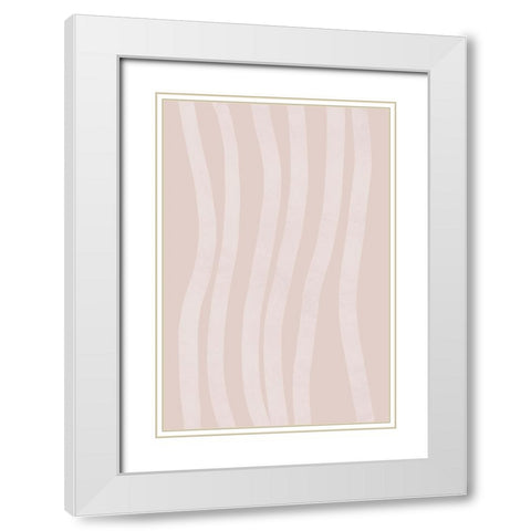 Simple Lines No 1 White Modern Wood Framed Art Print with Double Matting by uplusmestudio