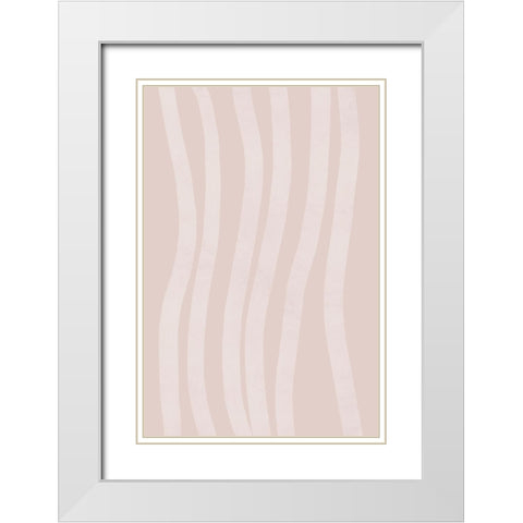 Simple Lines No 1 White Modern Wood Framed Art Print with Double Matting by uplusmestudio
