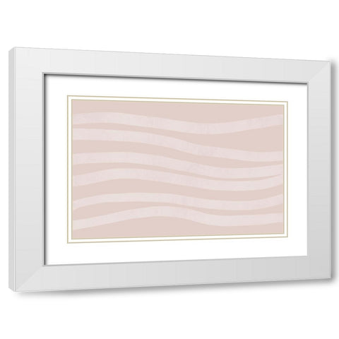 Simple Lines No 1 White Modern Wood Framed Art Print with Double Matting by uplusmestudio