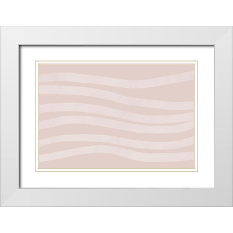 Simple Lines No 1 White Modern Wood Framed Art Print with Double Matting by uplusmestudio