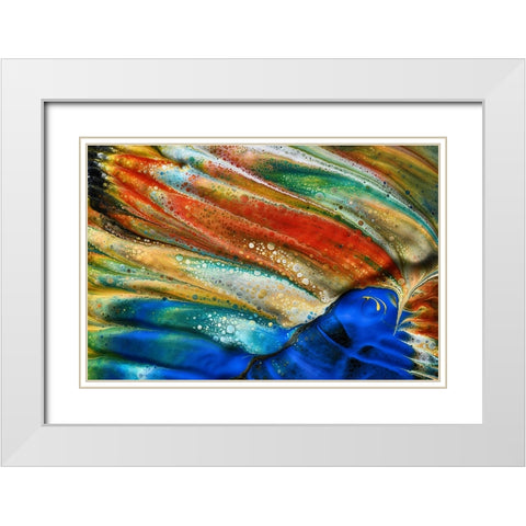 The Blue Fish White Modern Wood Framed Art Print with Double Matting by Westum, Heidi