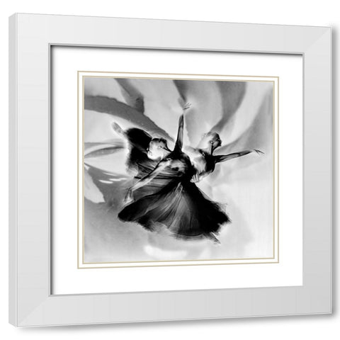 Dance In Black And White White Modern Wood Framed Art Print with Double Matting by Pansky, Rachel