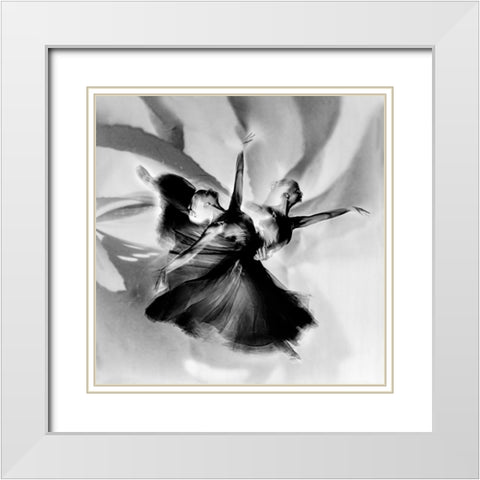 Dance In Black And White White Modern Wood Framed Art Print with Double Matting by Pansky, Rachel