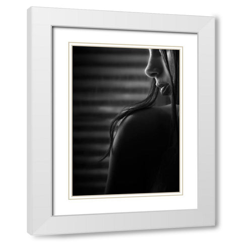 Waiting White Modern Wood Framed Art Print with Double Matting by Fidanza, Toni