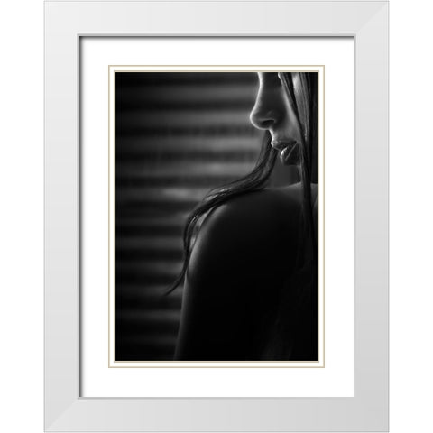 Waiting White Modern Wood Framed Art Print with Double Matting by Fidanza, Toni