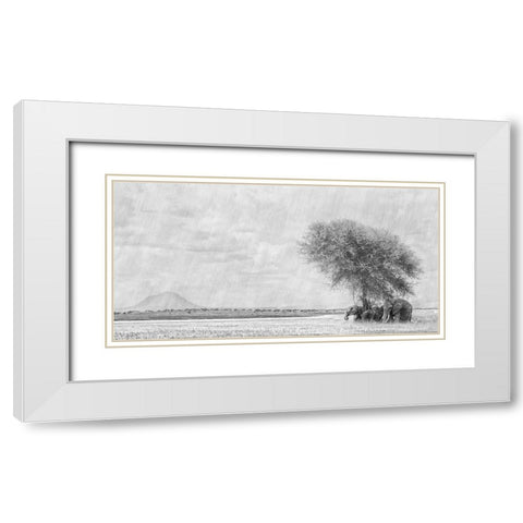 African Landscape White Modern Wood Framed Art Print with Double Matting by Henley, Nadine