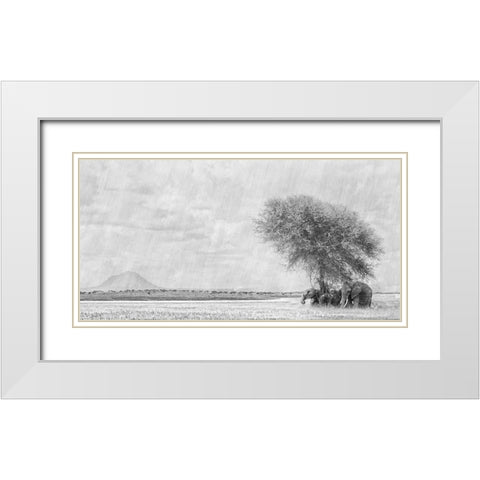 African Landscape White Modern Wood Framed Art Print with Double Matting by Henley, Nadine