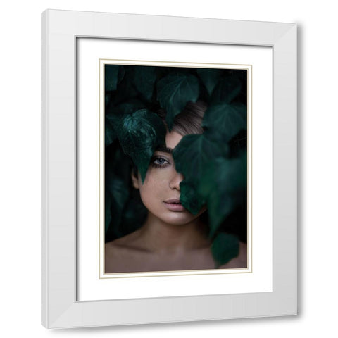 Her Eye White Modern Wood Framed Art Print with Double Matting by Hamedani, Ardalan