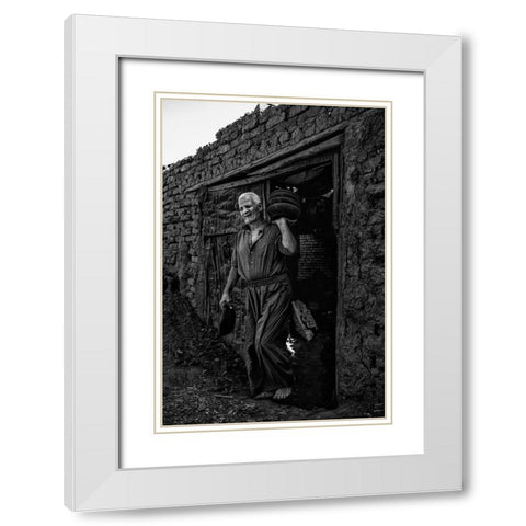 Untitled White Modern Wood Framed Art Print with Double Matting by Hishamtwhed