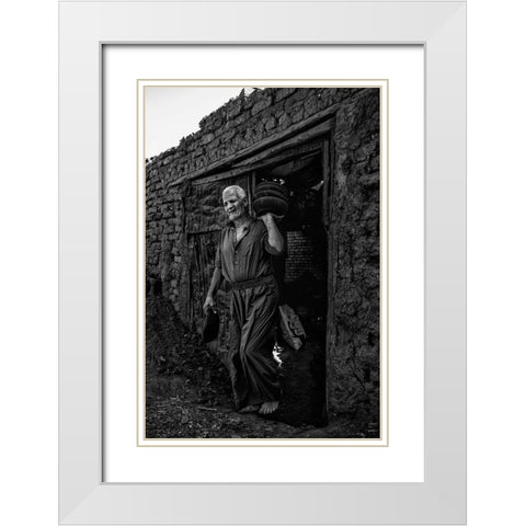 Untitled White Modern Wood Framed Art Print with Double Matting by Hishamtwhed