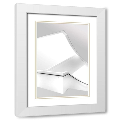 Crossed Lines White Modern Wood Framed Art Print with Double Matting by Van Son, Greetje