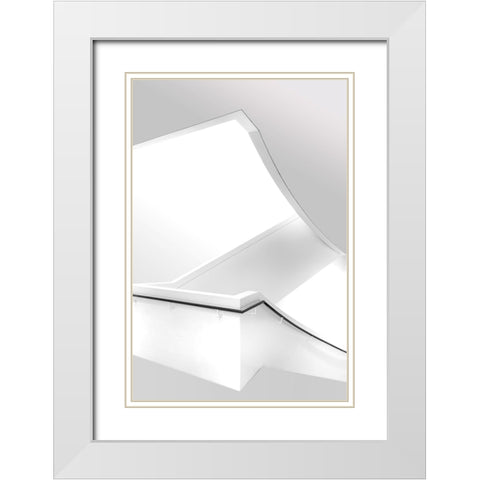 Crossed Lines White Modern Wood Framed Art Print with Double Matting by Van Son, Greetje