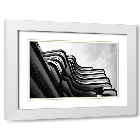 Shadowside White Modern Wood Framed Art Print with Double Matting by Flour, Bruno