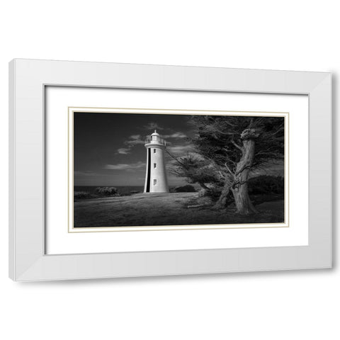 Mersey Bluff Lighthouse White Modern Wood Framed Art Print with Double Matting by Papamanolis, Emanuel
