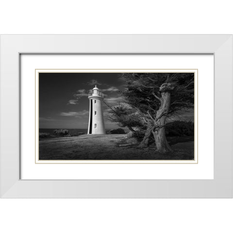 Mersey Bluff Lighthouse White Modern Wood Framed Art Print with Double Matting by Papamanolis, Emanuel