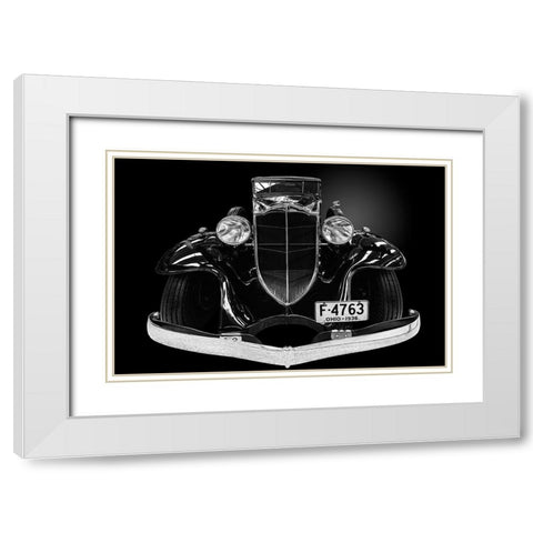 The Packard Light-Eight White Modern Wood Framed Art Print with Double Matting by Weber, Roland