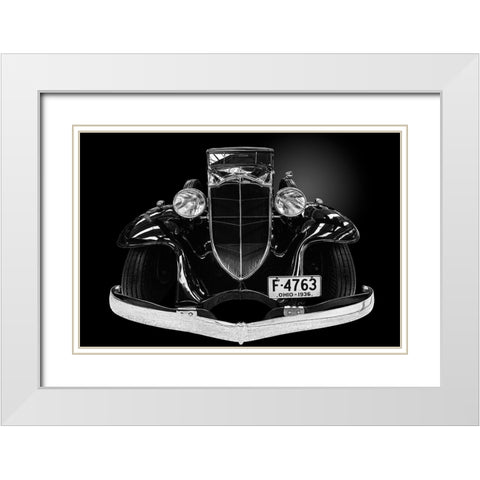 The Packard Light-Eight White Modern Wood Framed Art Print with Double Matting by Weber, Roland