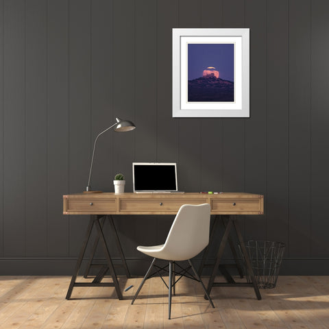 Sturgeon Supermoon White Modern Wood Framed Art Print with Double Matting by Rodriguez De, Enrique