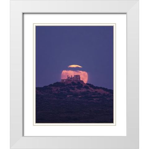Sturgeon Supermoon White Modern Wood Framed Art Print with Double Matting by Rodriguez De, Enrique