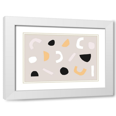 Abstract Get Together No 2 White Modern Wood Framed Art Print with Double Matting by uplusmestudio