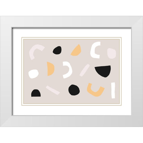 Abstract Get Together No 2 White Modern Wood Framed Art Print with Double Matting by uplusmestudio