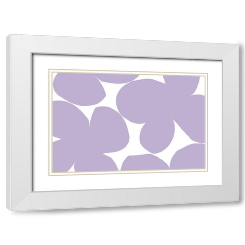 Clumsy Flowers No 1 White Modern Wood Framed Art Print with Double Matting by uplusmestudio