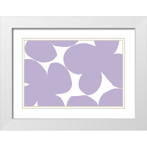 Clumsy Flowers No 1 White Modern Wood Framed Art Print with Double Matting by uplusmestudio