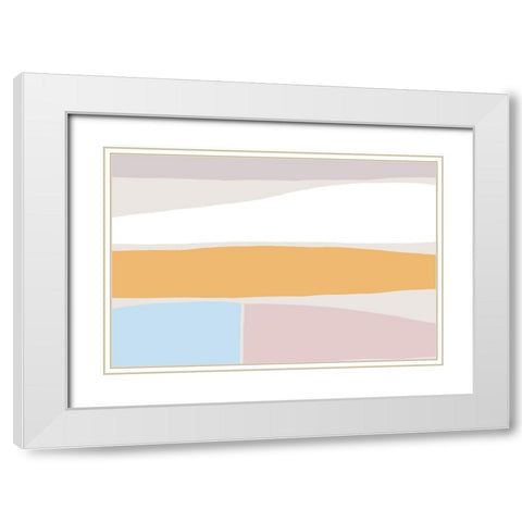 Feel Good Stripes White Modern Wood Framed Art Print with Double Matting by uplusmestudio
