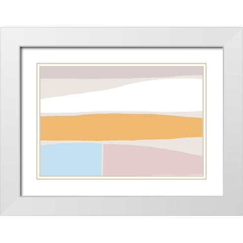 Feel Good Stripes White Modern Wood Framed Art Print with Double Matting by uplusmestudio